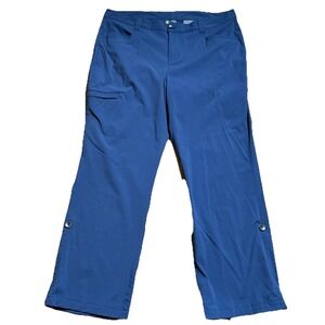 Eddie Bauer Travex Pants Women's 14 Sightscape Horizon Convertible Roll-Up Blue